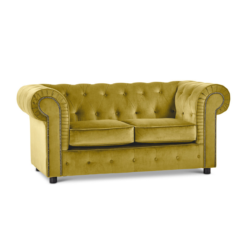 Aaron 2 - Piece Velvet Sofa Set, Mustard