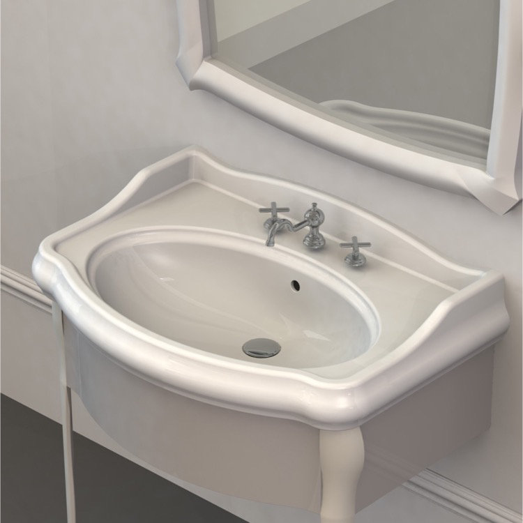 CeraStyle By Nameeks 21.06'' Glossy White Ceramic Rectangular Bathroom Sink with Overflow