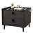2-Drawer Modern Smart Nightstand with Wireless Charging, LED Light & Tempered Glass Tabletop, Bedside Table with USB & Type-C Ports-1207205073
