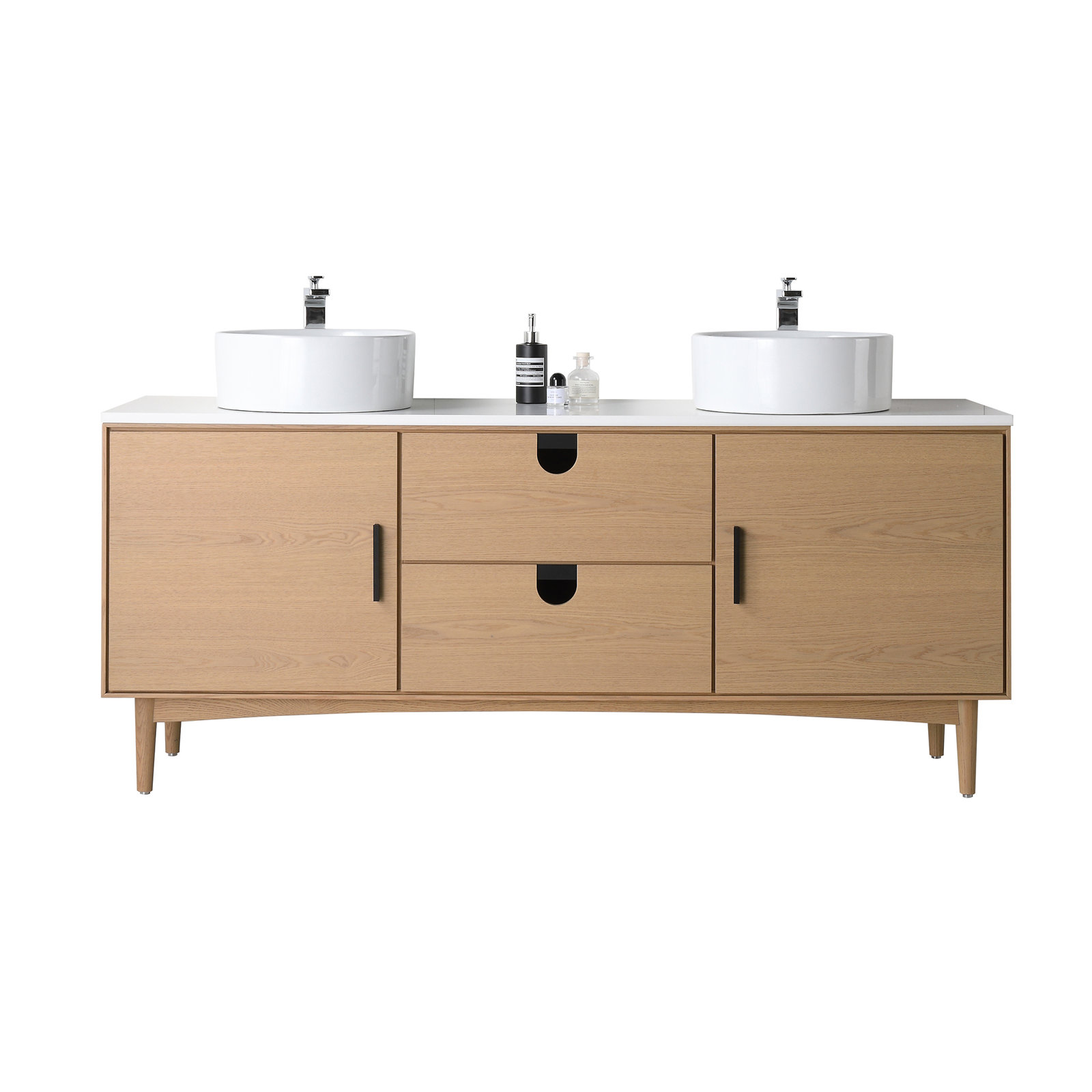 Antonina 72" Single Bathroom Vanity, Whitewash Oak