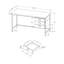 Bureau d'ordinateur de 55 po avec tiroirs de rangement pour bureau à domicile / ordinateur portable, stratifié gris / métal noir, contemporain moderne | Idée cadeau