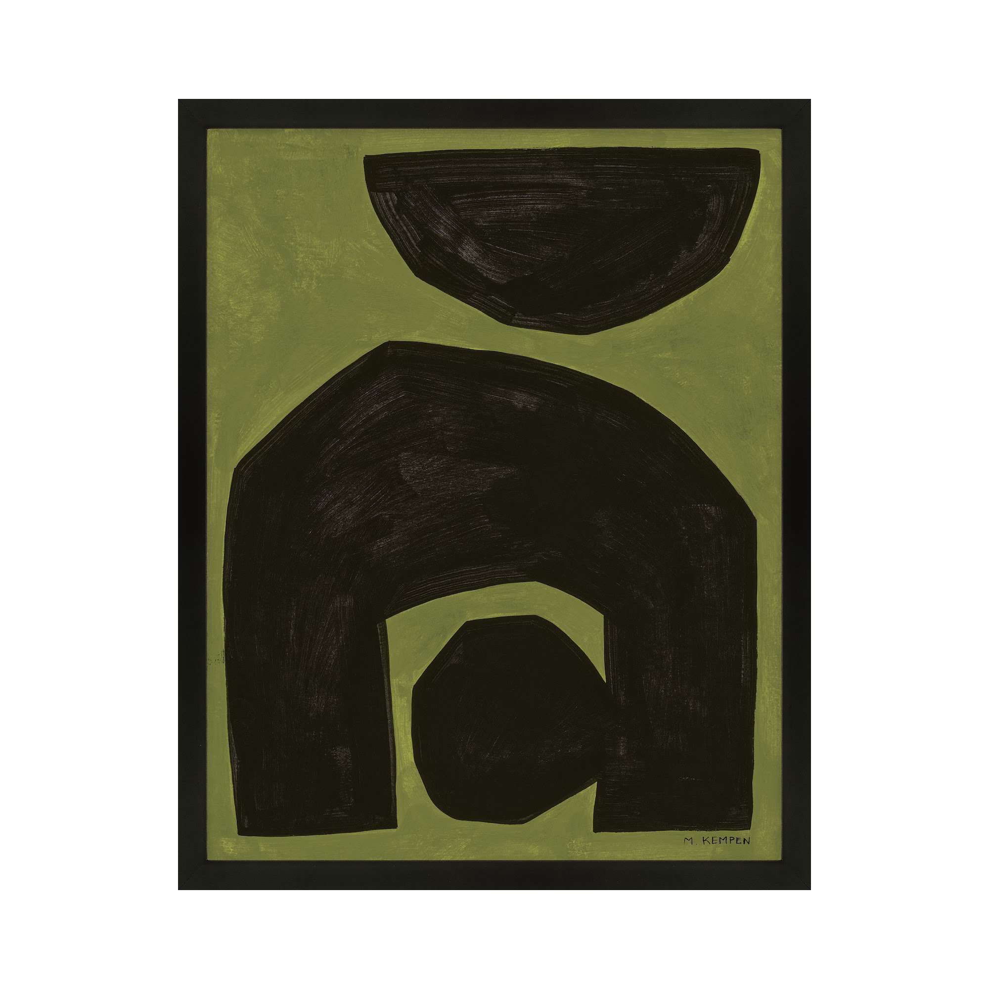 Module On Green 2 by Michael Kempen, 25" H x 20" W x 1.25" D, Black