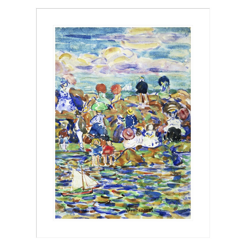 «Idler on the Beach» par Maurice Brasil Prendergast, impression giclée sur cadre, H 29,5 po x l 22,76 po