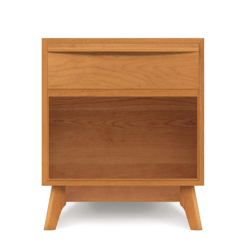 Catalina 1 - Drawer Solid Wood Nightstand, Conventional, Natural Cherry