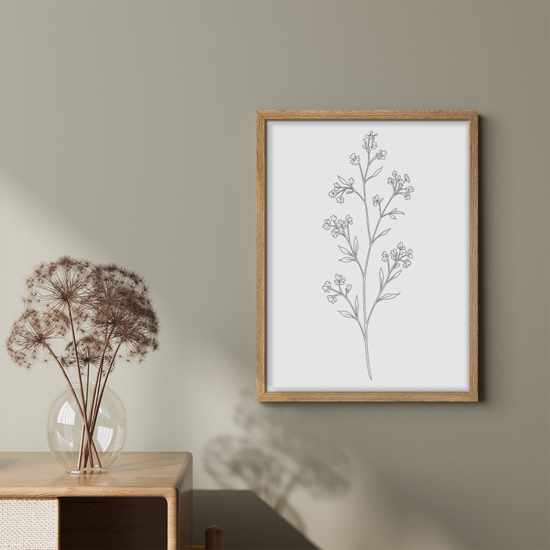 Reproduction florale encadrée pour décoration florale - 12 po x 16 po, H 16 po x l 12 po, Naturel
