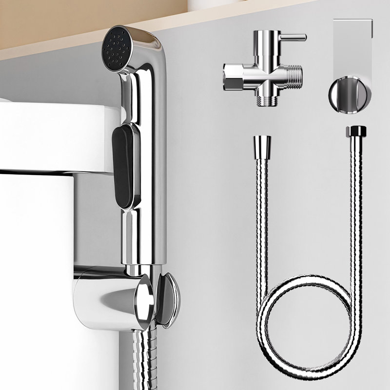 Vaporisateur de bidet à mode simple avec tuyau de 59 po, Chrome chrome