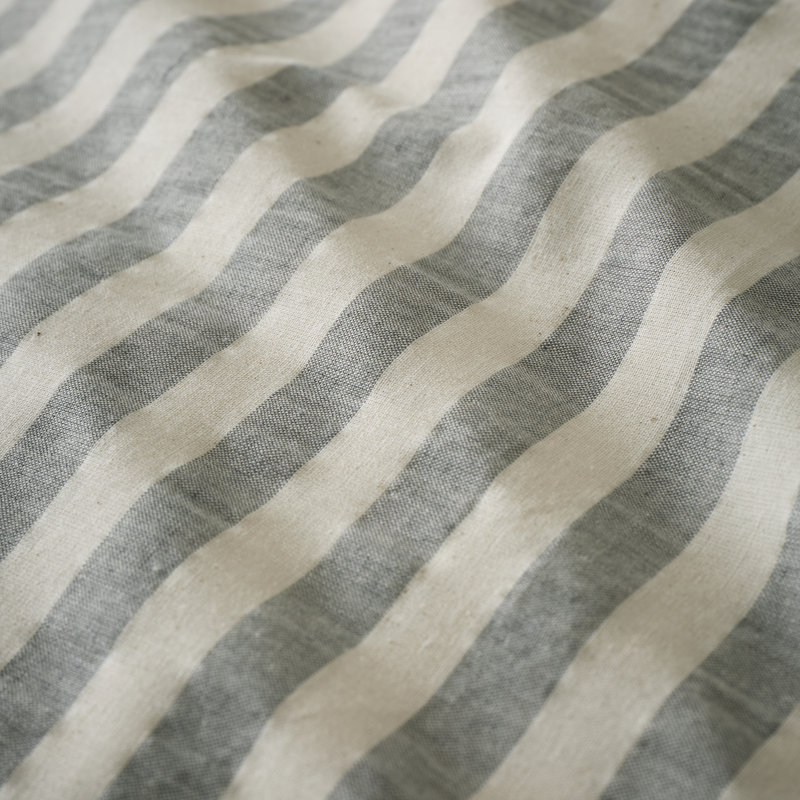Cotton Rich Woven Stripe Duvet Cover Set, Grey, King