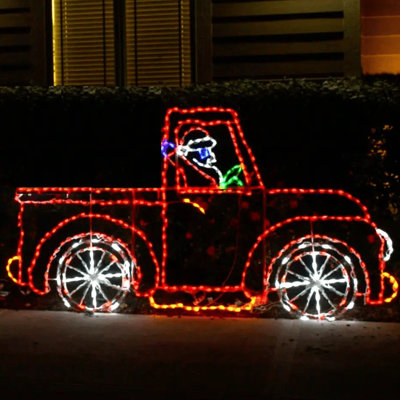 Santa Driving Pickup Truck Animated LED Display