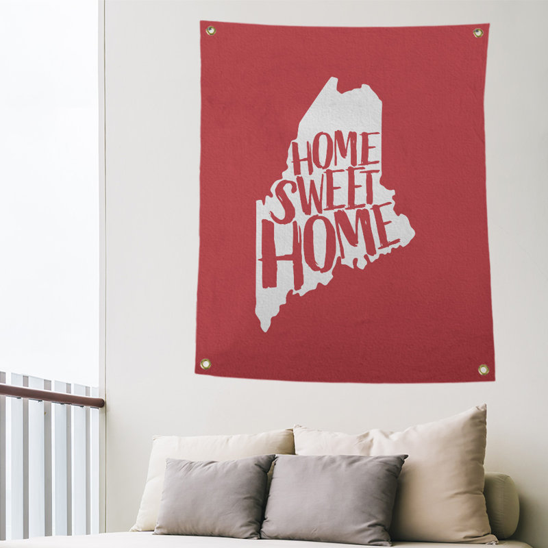 Tapisserie murale pour le maine doux home, H 36 po x l 26 po, Rouge