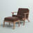 Adal Upholstered Armchair with Ottoman