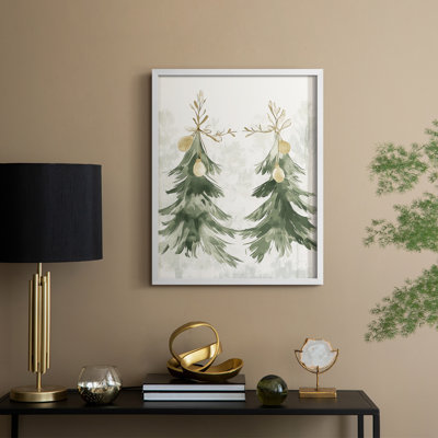 «Christmas Holiday Art» CECLXV III, reproduction d'art encadrée - bois massif