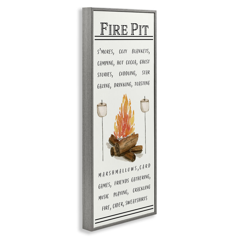 «Fire Fire & Marshmallows», art de la giclée encadrée par Corrine Rose Designs, Estampe numérique Farmhouse