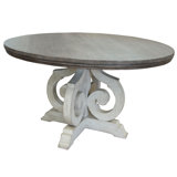 Stone Pine Round Solid Wood Base Dining Table