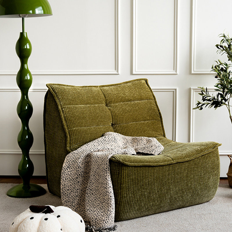 Canapé à billes rétro de luxe, Chenille verte