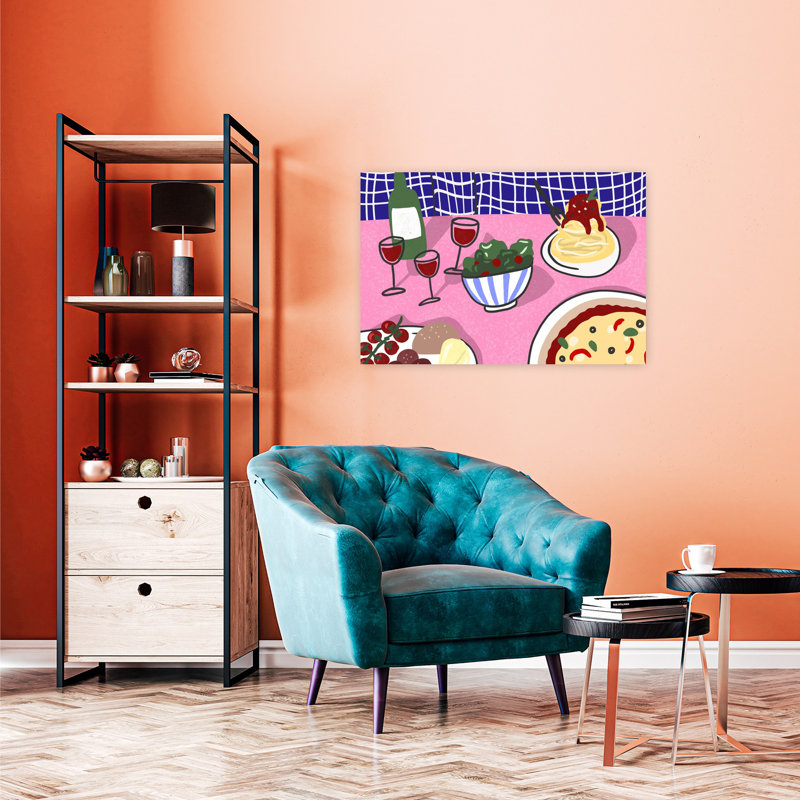 Art mural confortable et contemporain, cerise colorée et contemporaine, 24" H x 36" W