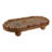 Mango Wood Decorative Tray with Beaded Border and Footed Base - Oval Casual Display Tray with Raised Wooden Feet for Elevated Styling and Functional Accent Serving or Organization Use-401478862