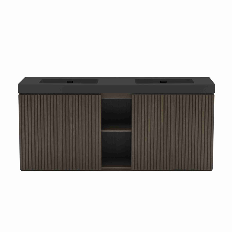 Meuble-lavabo moderne, Oak, Noir