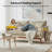 Linen Blend Mid-Century Modern Small Spaces Loveseat Two-Seater Sofa With Solid Wood Base-926006036