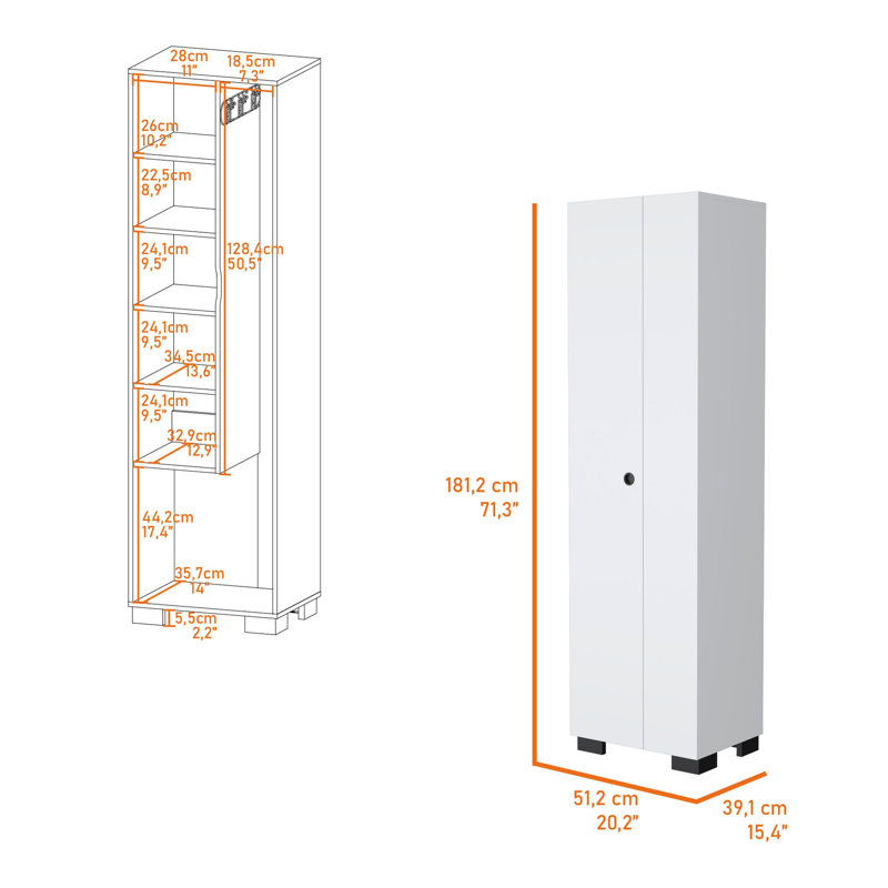 Armoire en bois blanc pour le nettoyage - Gardez votre maison propre et ordonnée avec des tablettes de rangement modernes