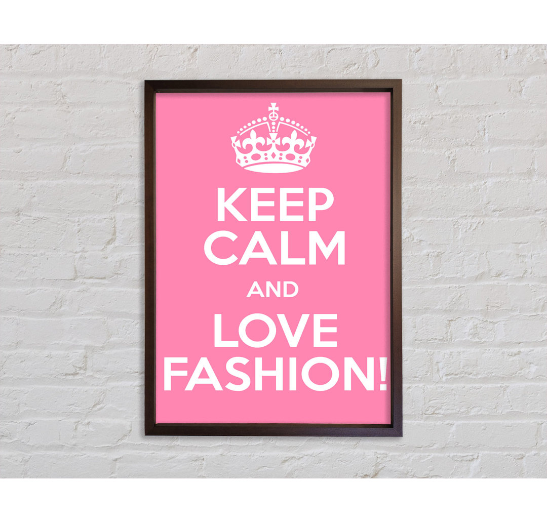 Mädchenzimmer Zitat Keep Calm Fashion - Einzelner Bilderrahmen Typografie auf Leinwand