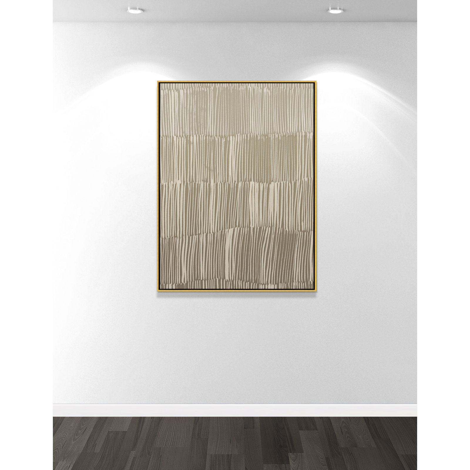 Linear Calm II Print by , 49.5" H x 37.5" W, Gold Floater