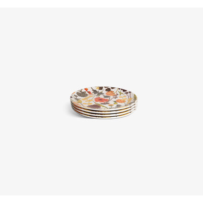 Greyscale  Floral Garden Round Placemat