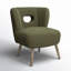 Chaise d'appoint rembourrée en bois Corinne-497856898