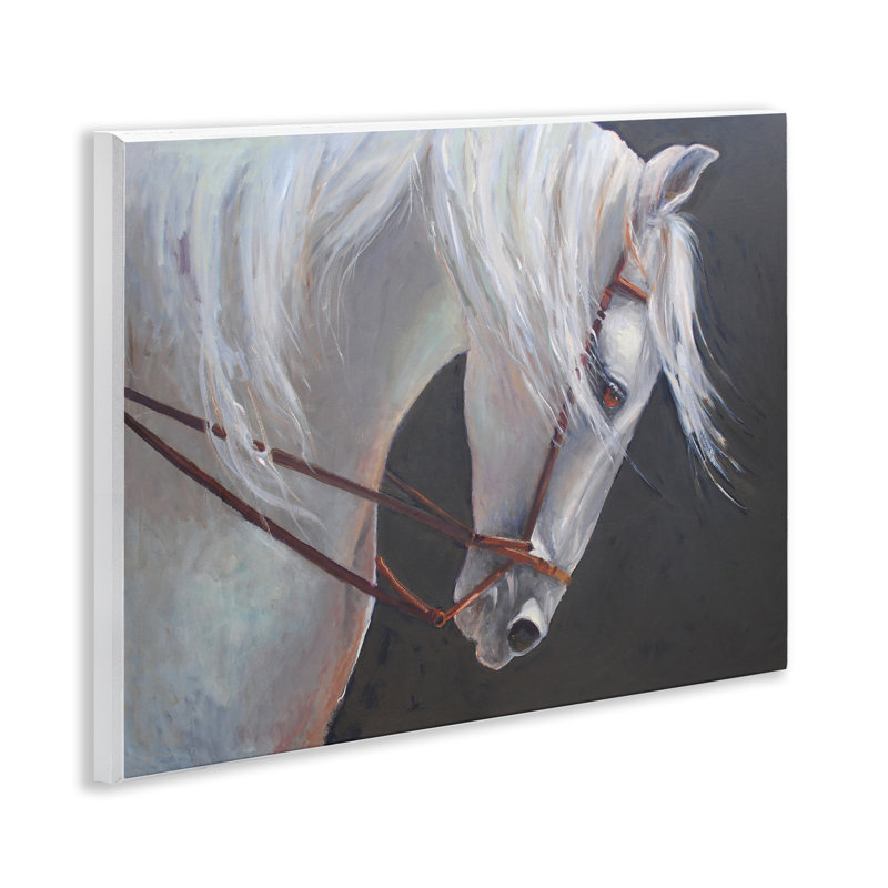 Majestic White Mare Wall Plaque, design by Jadei Graphics