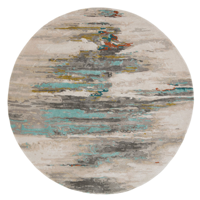 Fairlop Abstract Indoor Rug, Round 6'