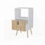 Grande table de chevet blanche et Macadamia