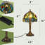 Lampe de table en verre coloré de style Tiffany avec motif de vigne