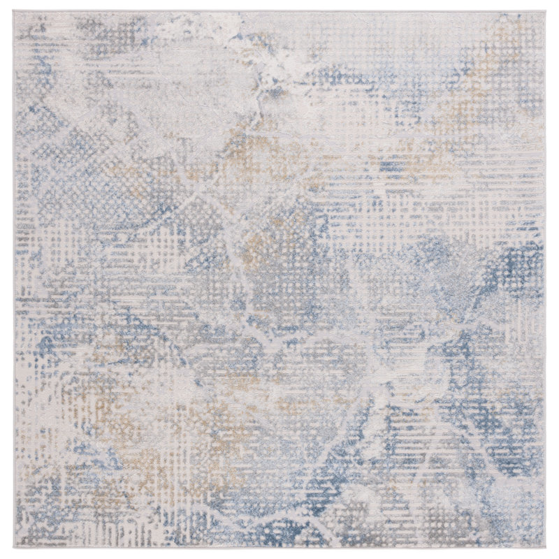 Palma Performance Abstract Rug, Square 6'7"