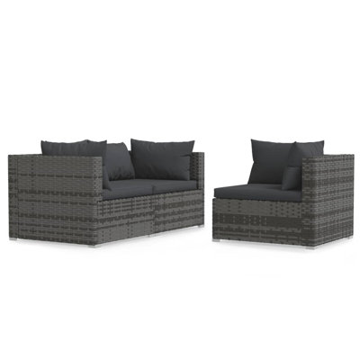 27.6" Wide Patio Sectional Set with Cushions by Latitude Run