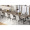  Ensemble de tables de salle à manger Modern Farmhouse pour grande table rectangulaire en bois gris 8-12 - 71 "avec structure en métal, pieds réglables, parfait pour la cuisine, la salle à manger ou le salon, ensemble de 2, gris