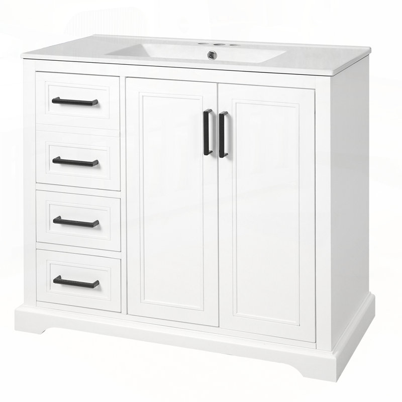 Meuble-lavabo sophistiqué avec rangement abondant et design élégant pour les salles de bain compactes