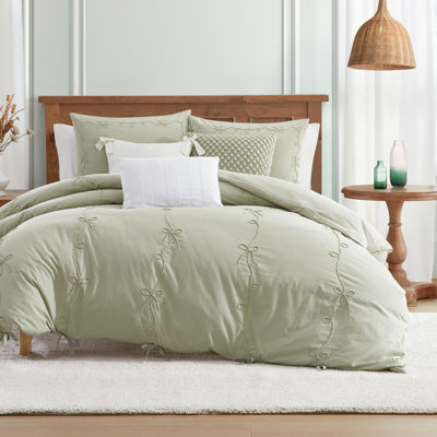 Ensemble de couette Peri Home Sasha Bows - vert
