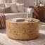Table basse cylindrique moderne en loupe de bois de 89 cm (35 po), table d'appoint cylindrique, table basse-76881186-76881187