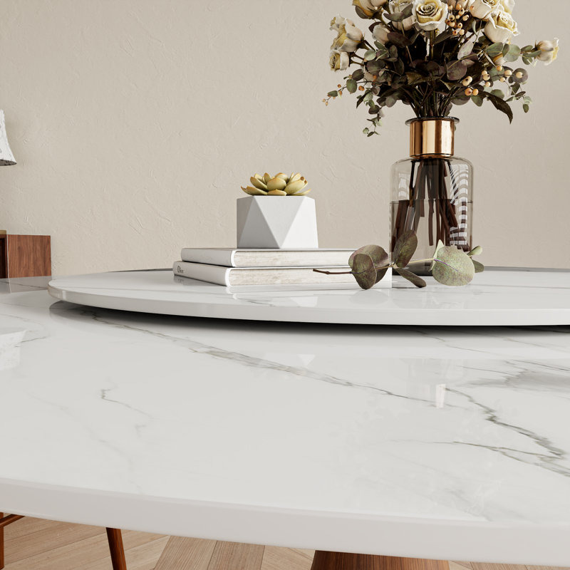 Table de salle à manger Ikerne, Blanc, H 29,50 po x L 53 po x l 53 po