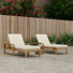 Chaise longue d'extérieur en acacia (ensemble de 2)