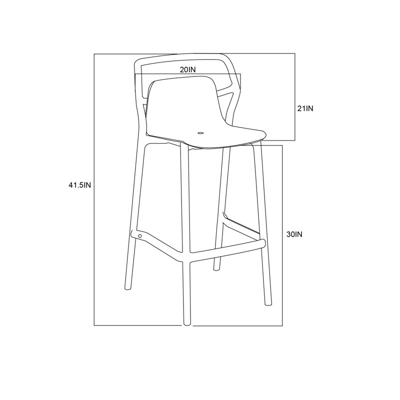 Tabouret d'extérieur Aspen, Blanc, Tabouret de bar (siège d’une hauteur de 30 po)