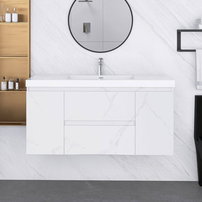 Meuble-lavabo mural avec lavabo l 48 po x P 19,1 po x H 21,7 po