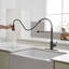 Matte Black High Arc Kitchen Faucet With Single-Handle Pull-Down Sprayer And Deck Plate-108534574