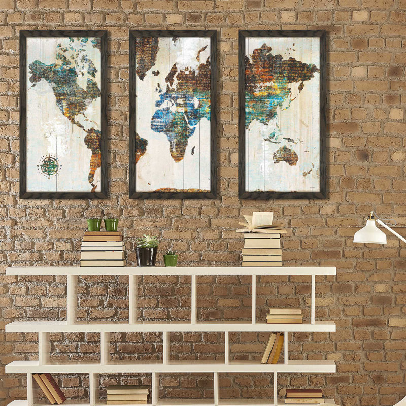 World of Wonders - Cadre photo 3 pièces, impression, L 52,5 po x H 33,5 po x P 1 po