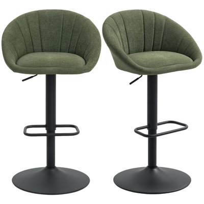 HOMCOM Swivel Bar Stools Set of 2 Height Adjustable Bar Chairs