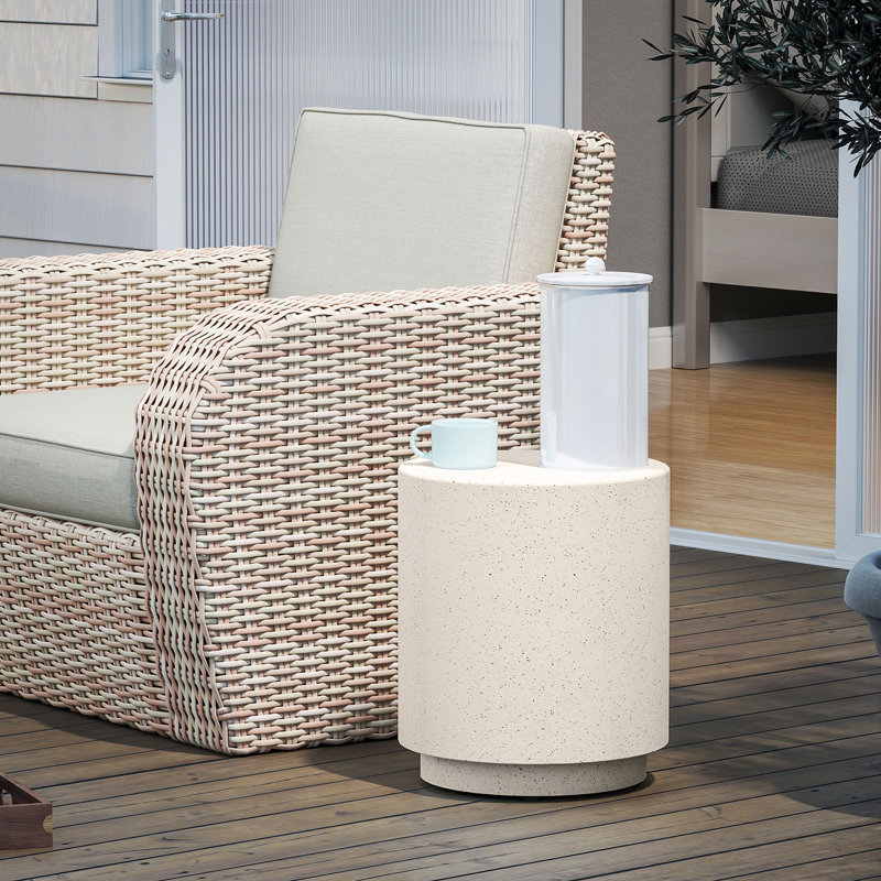 Table de bout ronde avec base robuste