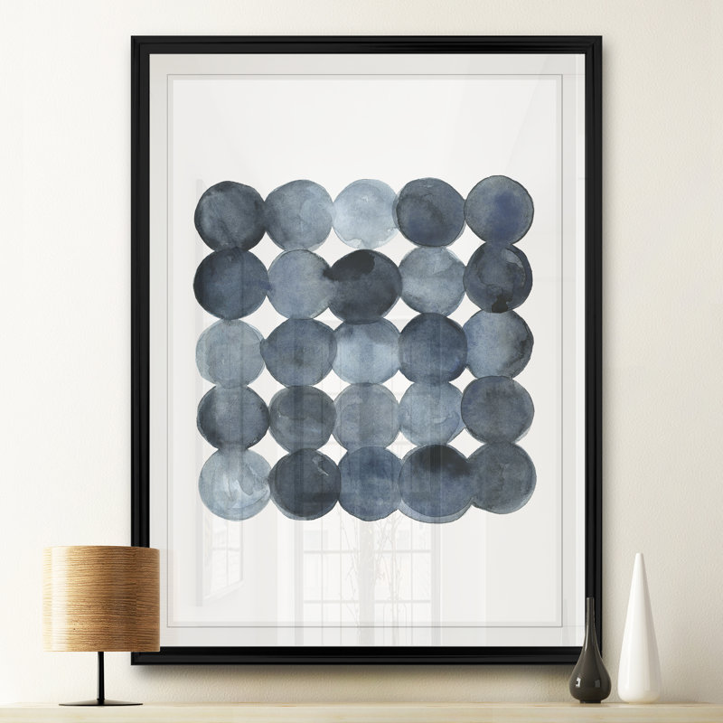 «Blue Grey Density I», peinture sur toile, H 24,5 po x l 18,5 po, Impression encadrée, Black