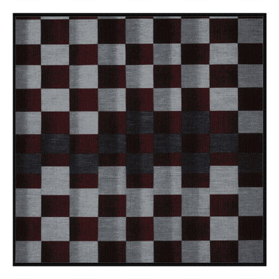 Machine Washable Checkered Brown Area Rug