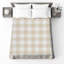 Couvre-lit matelassé beige et blanc à motif vichy toutes tailles-130659608
