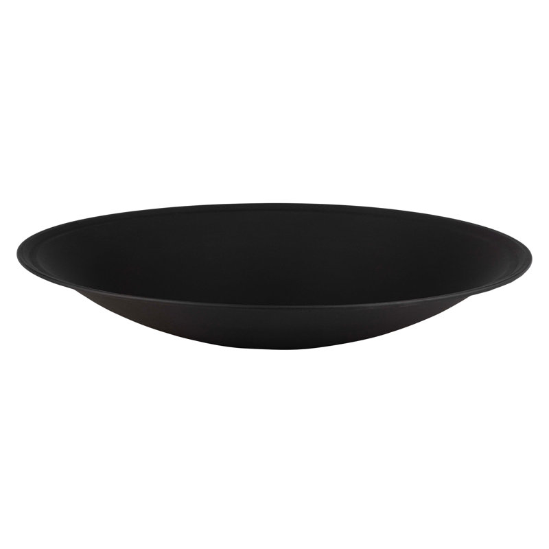 Black Round Metal Fire Pit Bowl for Wood Burning, 24 Inches