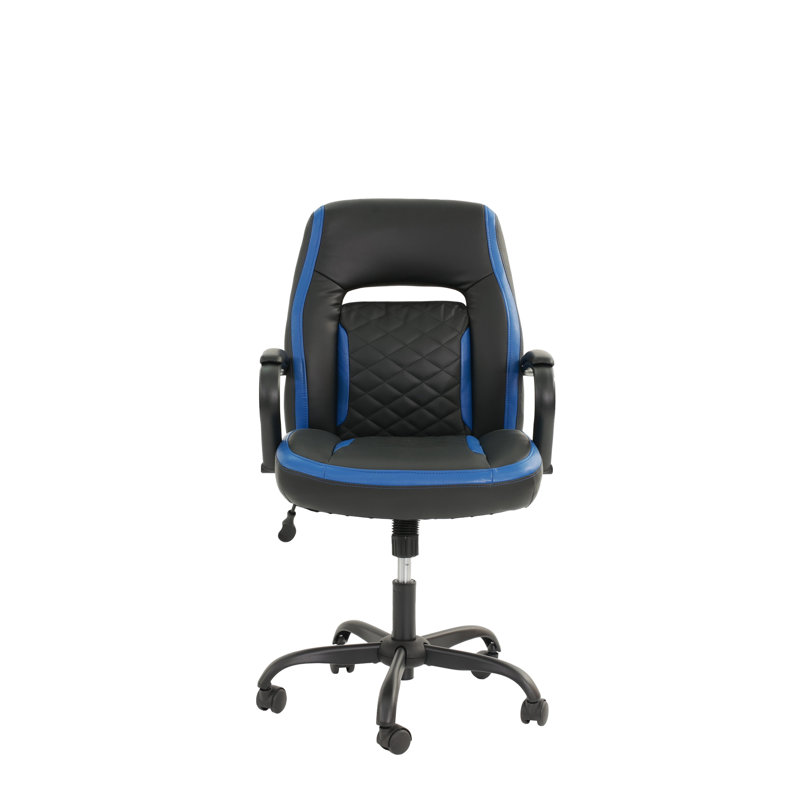 Chaise de bureau en similicuir noir